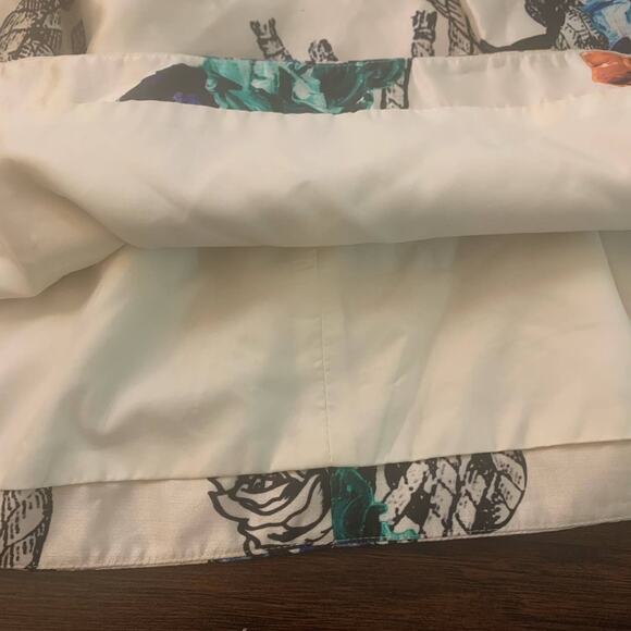 Tibi cream multicolor floral print scuba midi skirt - Picture 4 of 7